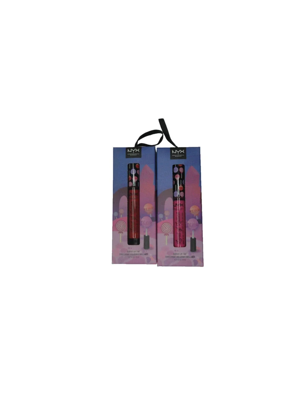 2 Pc NYX Land of Lollies Glossy Lip Tint SWEET CHEEK & LOLLI LOLLI (Pink & Red)